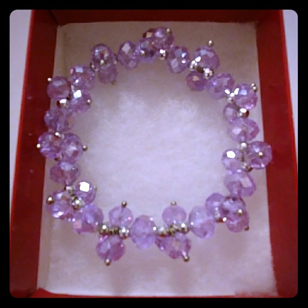 Lavender Metallic Crystal Bracelet - Picture 1 of 8